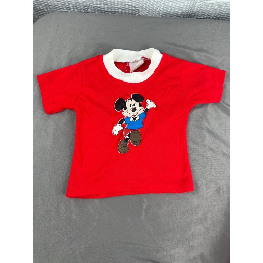 Kids Mickey Mouse Shirt Red Sears Size 2 Toddler‎ 70s 80s VTG